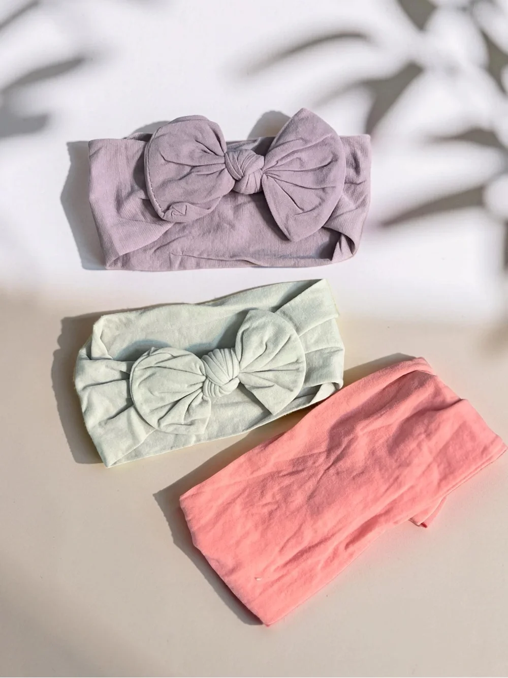 Handmade Baby Bow Headbands 3-Piece Set Pastel